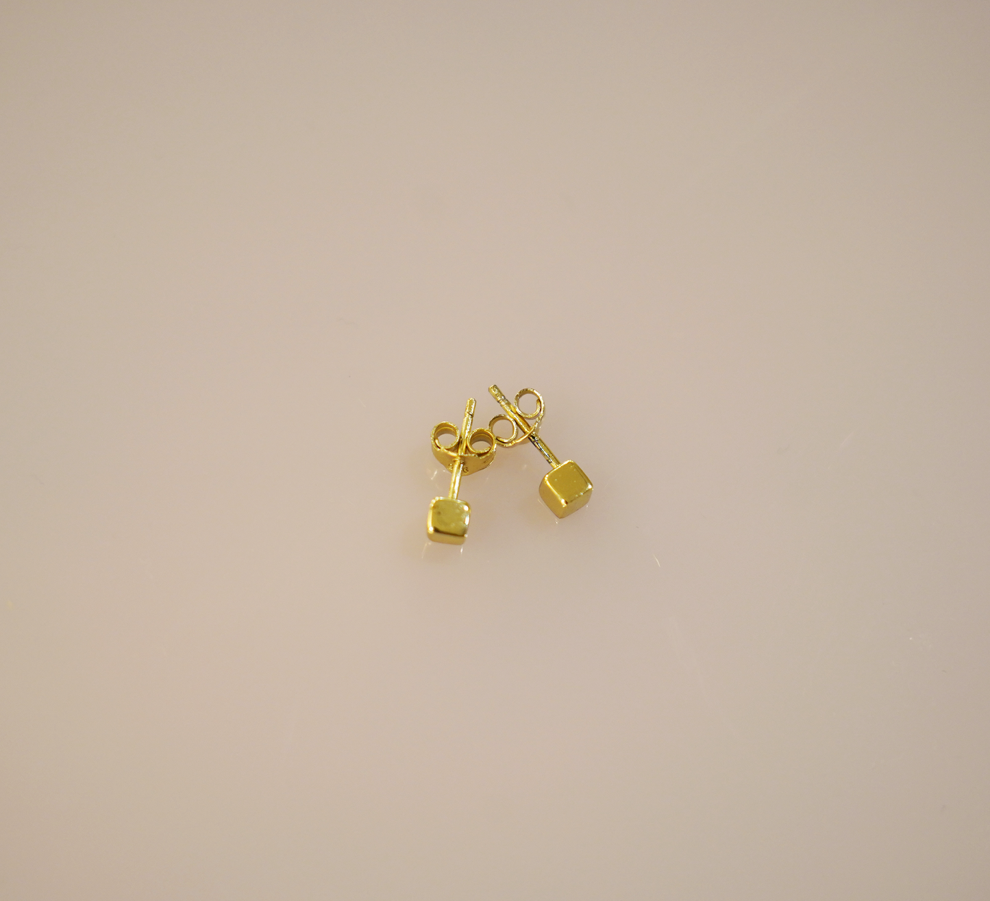 18k Gold Vermeil Square Studs - Unisex Minimalist Earrings