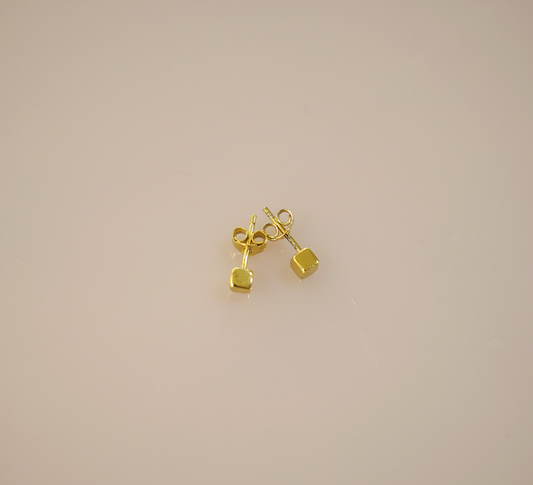 18k Gold Vermeil Square Studs - Unisex Minimalist Earrings