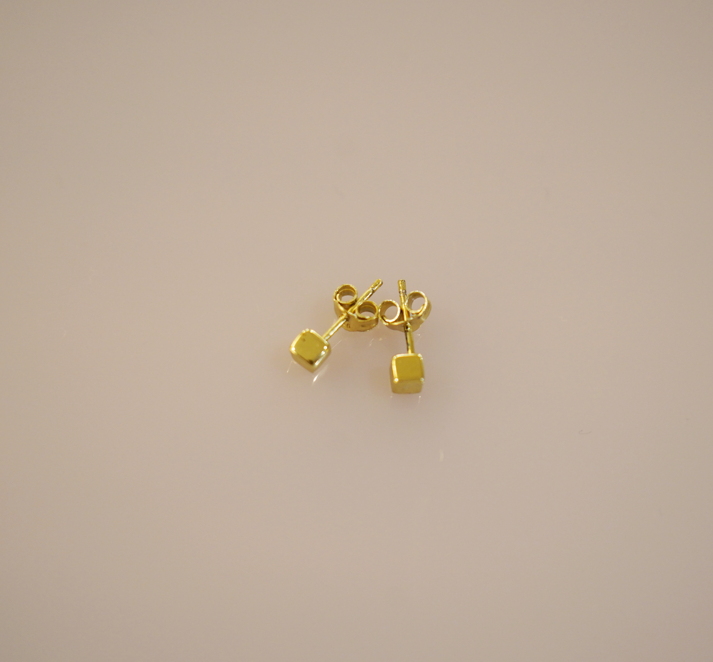 18k Gold Vermeil Square Studs - Unisex Minimalist Earrings