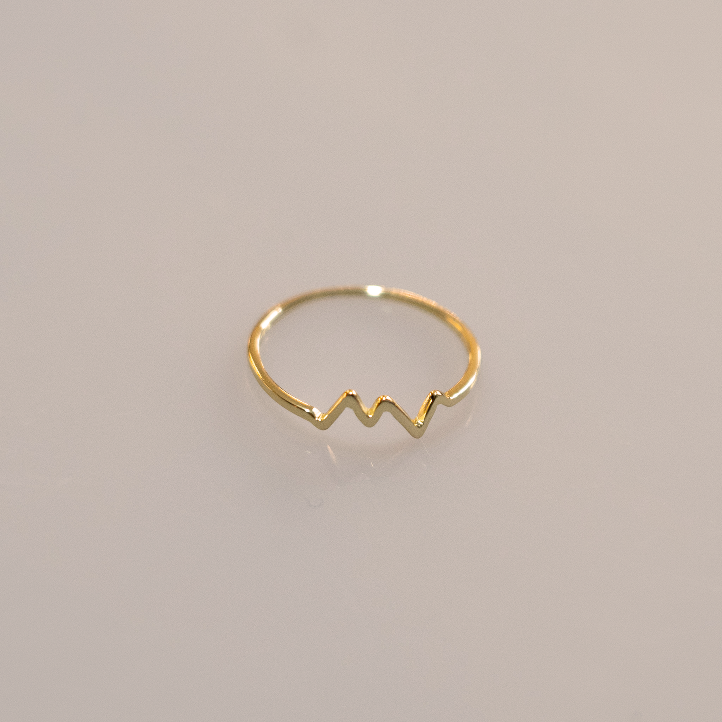 Heartbeat Ring, 18K Gold Vermeil LGBTQ Pride Jewelry, Unisex Love Pulse Design