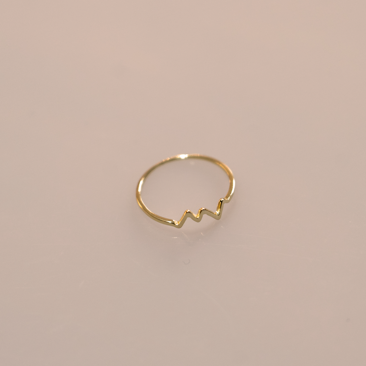 Heartbeat Ring, 18K Gold Vermeil LGBTQ Pride Jewelry, Unisex Love Pulse Design