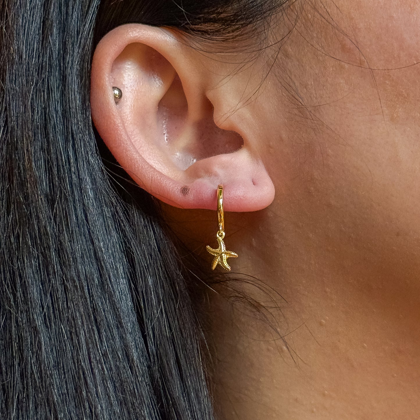 Starfish Huggie Hoop Earrings