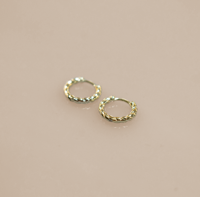 18K Gold Vermeil Cuban Huggie Hoops | Sterling Silver Unisex Earrings