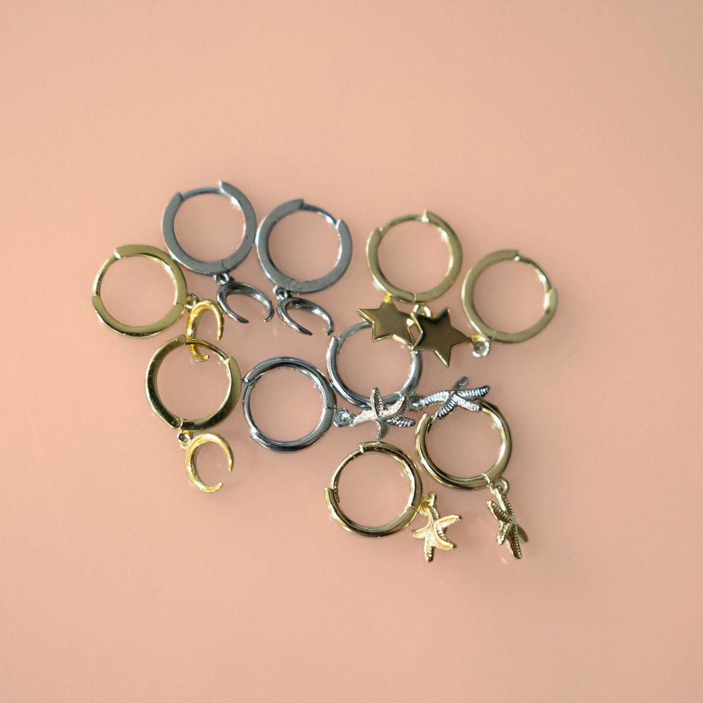 Starfish Huggie Hoop Earrings