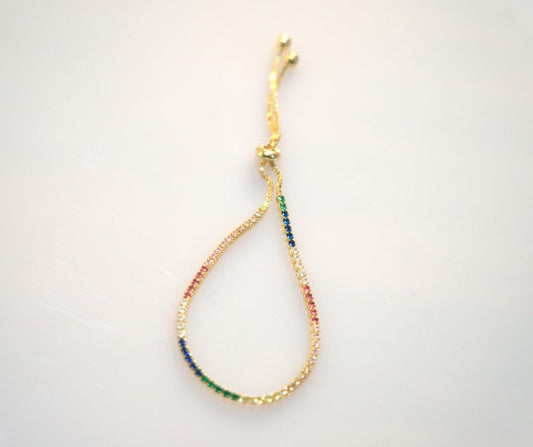 LGBTQ+ Pride Multicolor Rainbow Bezel Stone Bracelet