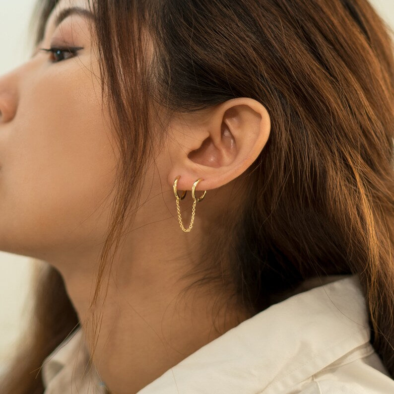 Handcuff Chain Hoop Earrings