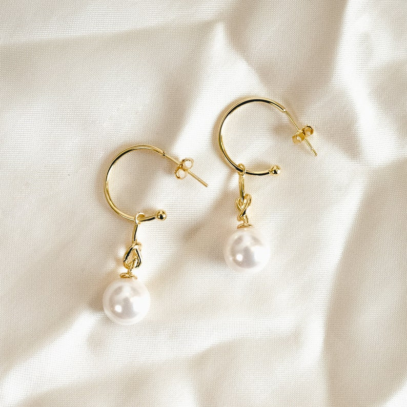 Pearl C-Hoop/Threader Earrings