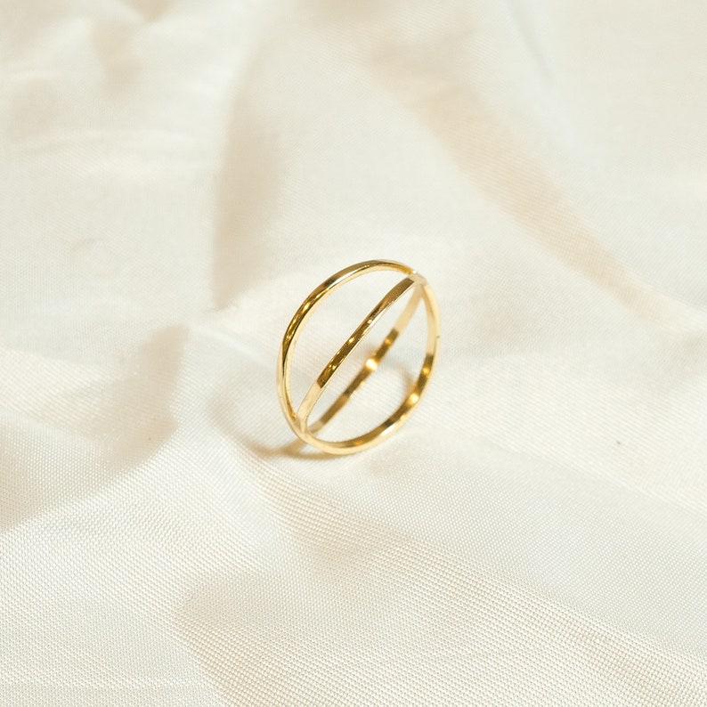 18K Gold Vermeil Cross Tiny Stackable Ring