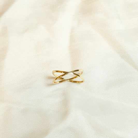 18K Gold Vermeil Cross Tiny Stackable Ring