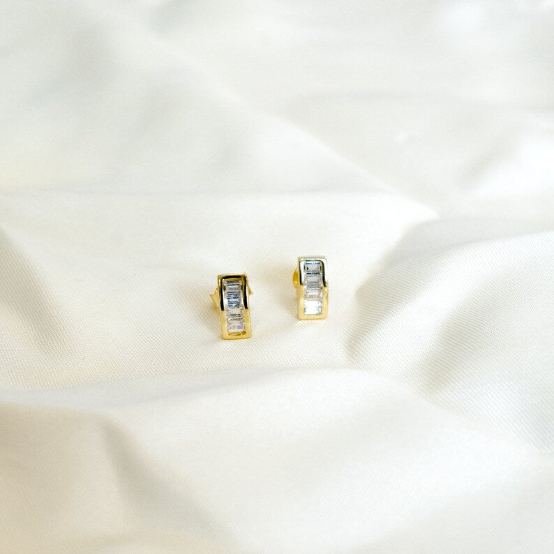 Helix Baguette Stud Earrings