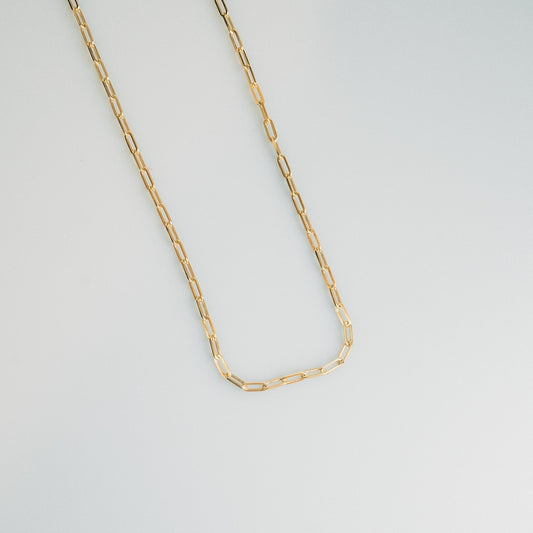 Minimalist Paperclip 18k Gold  Vermeil Chain Necklace: Delicate Unisex Modern Design