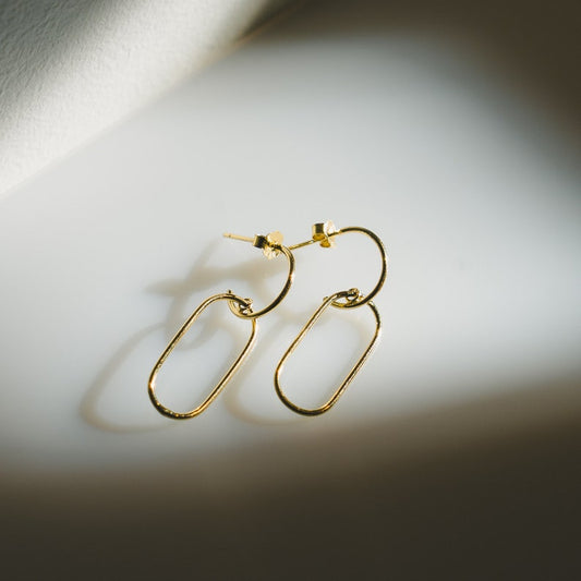 C-Hoop Safety Pin Earrings