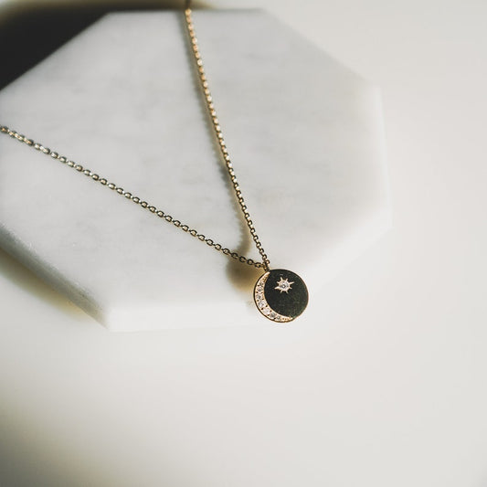 Moon and Star Necklace