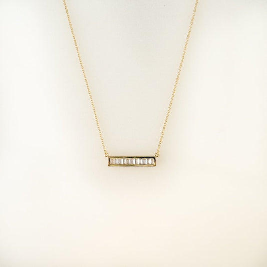 Baguette Stone Bar Necklace