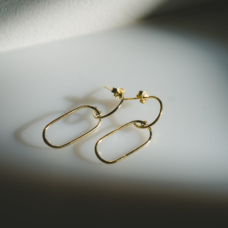 C-Hoop Safety Pin Earrings