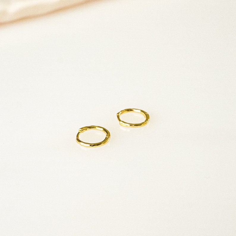 Hammered Gold Huggie Earrings