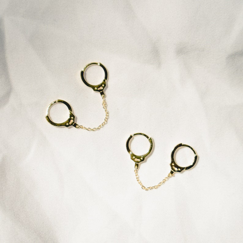 Handcuff Chain Hoop Earrings