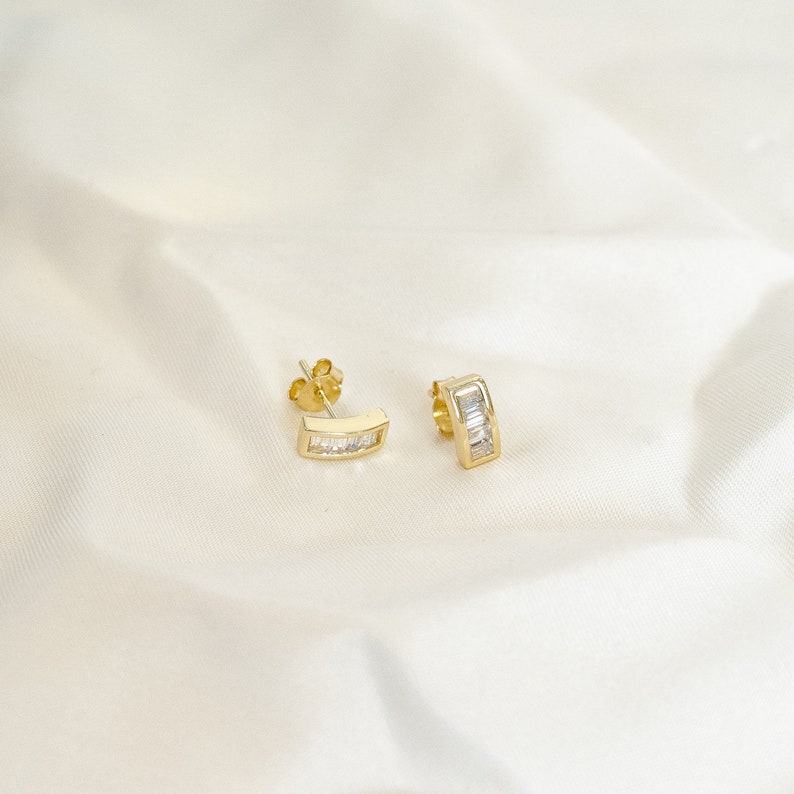 Helix Baguette Stud Earrings